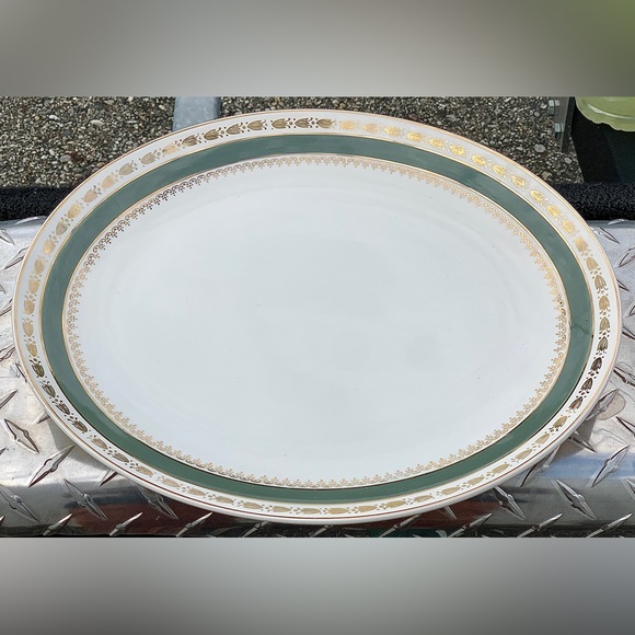 Vintage Discontinued Crown Ducal WARWICK 8932 Large Oval Gold Trim Serving Plate - Picture 14 of 16